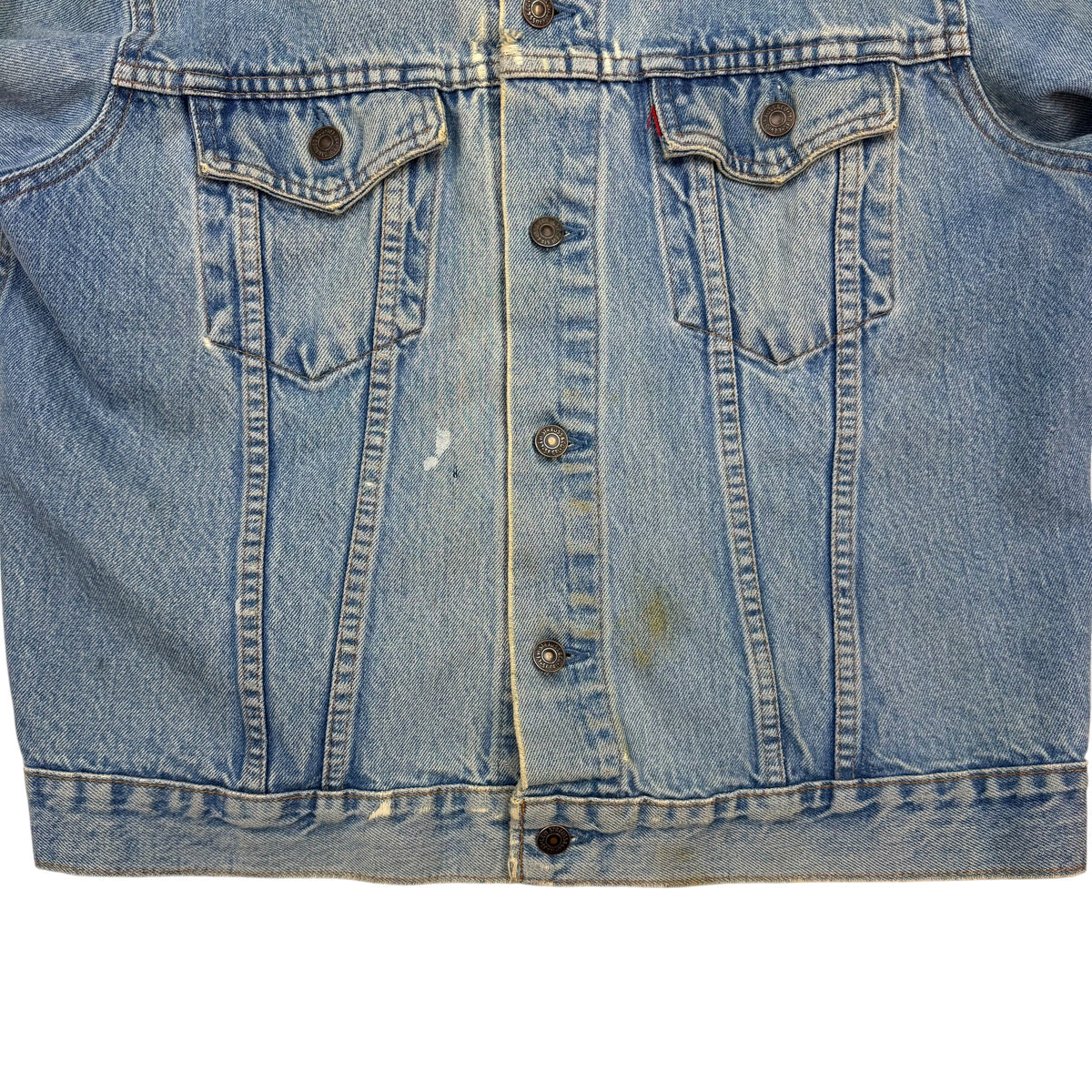Vintage Levis Distressed Denim Trucker Jacket Blue