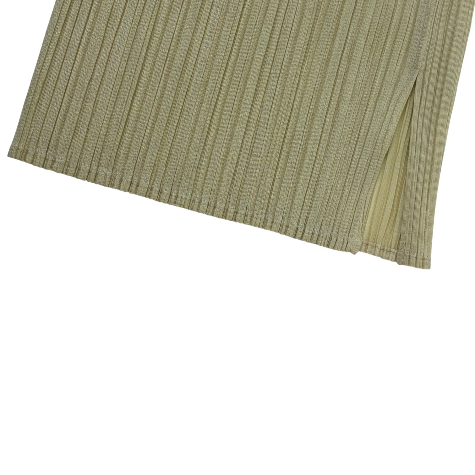 (W) Issey Miyake Pleats Please Straight-Leg Pant Pale Yellow