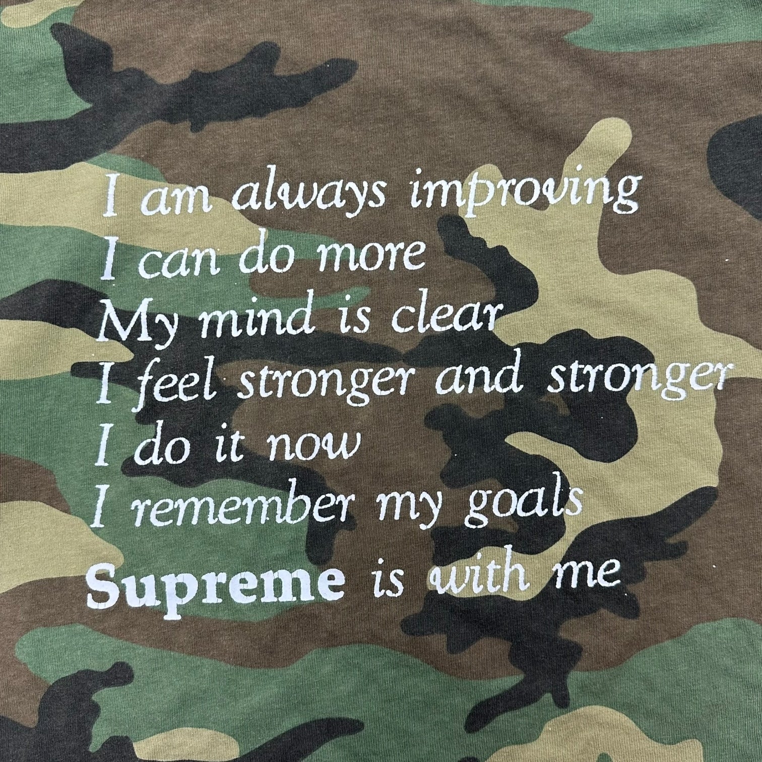 Supreme Stay Positive Woodland Camo Tee