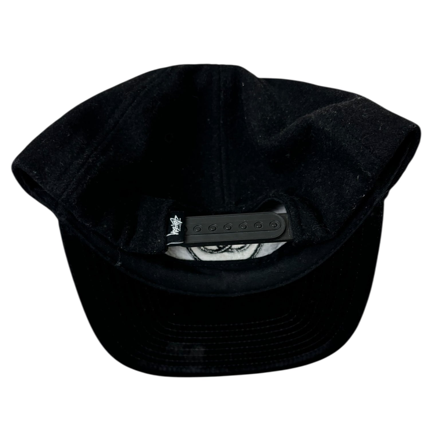 Stussy Tonal Wool SS Link SnapBack Hat Black
