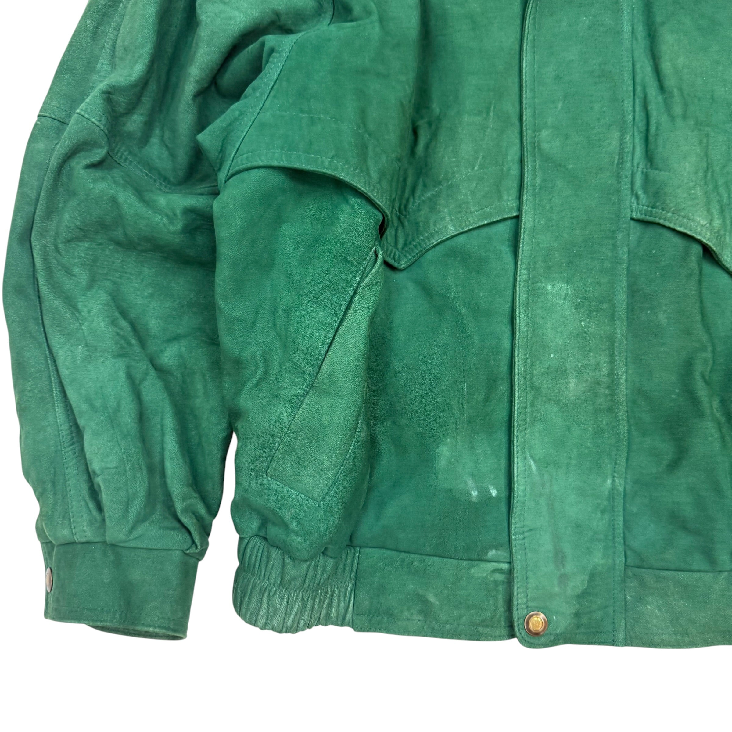 Vintage Leather Suede Jacket Green