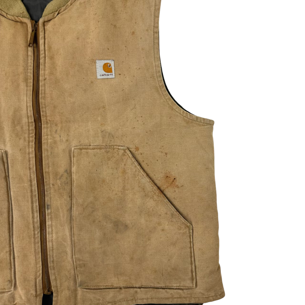 Vintage Carhartt Quilted Lined Vest Tan