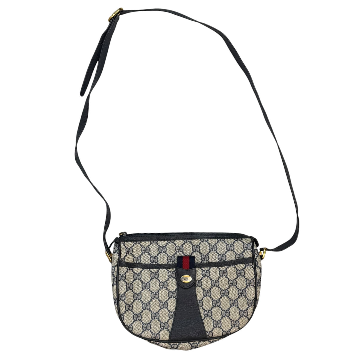 (W) Vintage Gucci GG Plus Ophidia Crossbody Bag Beige