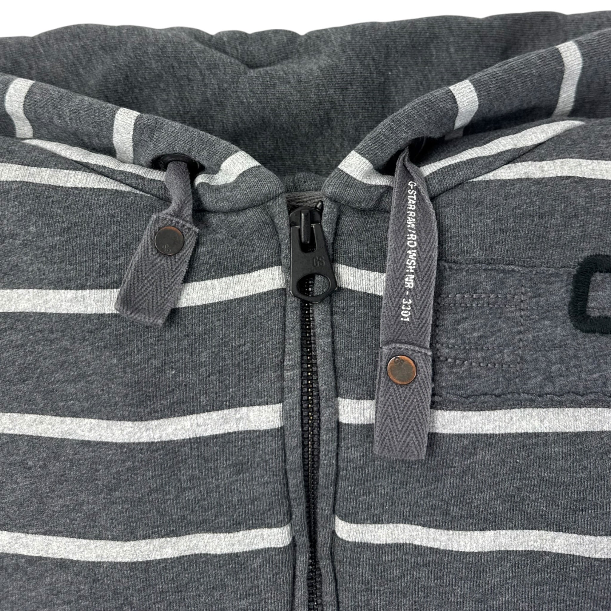 Vintage Y2K G-Star Striped Quarter Zip Hoodie