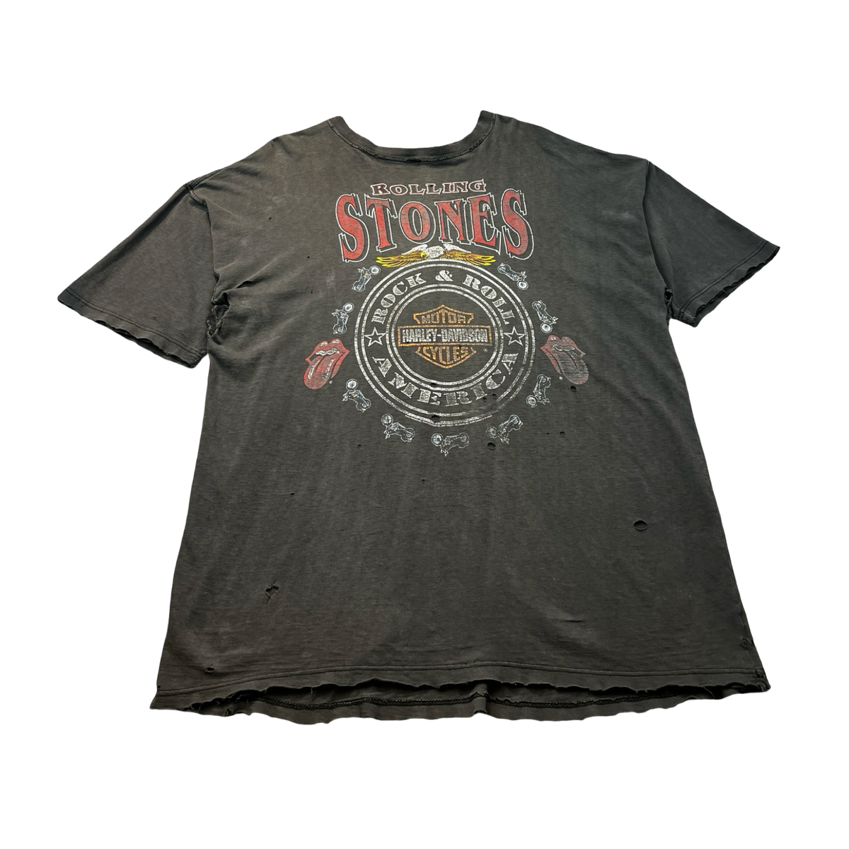 Vintage 1994 Rolling Stones x Harley Davidson “Rock & Roll America” Tee Black