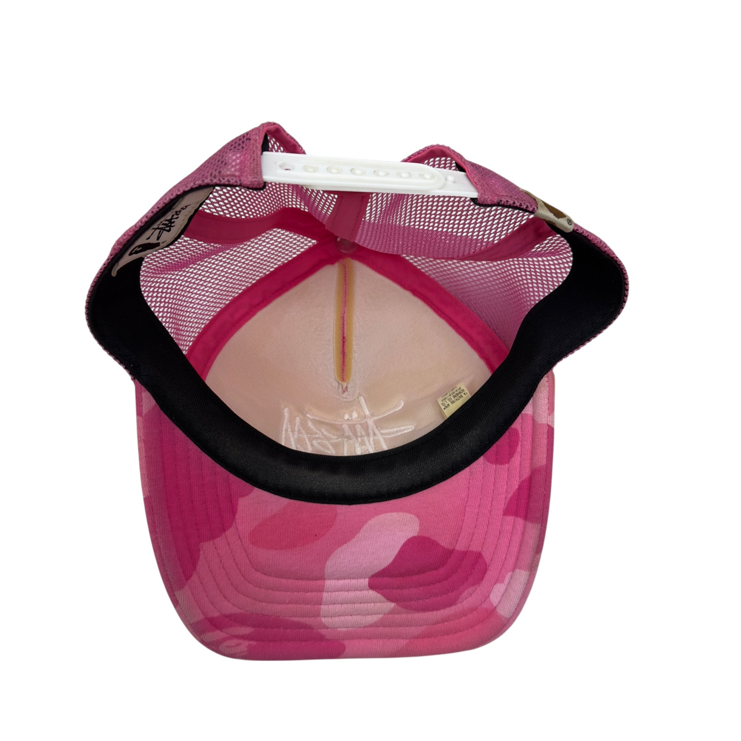 SS22 BAPE X Stussy Trucker Hat Pink