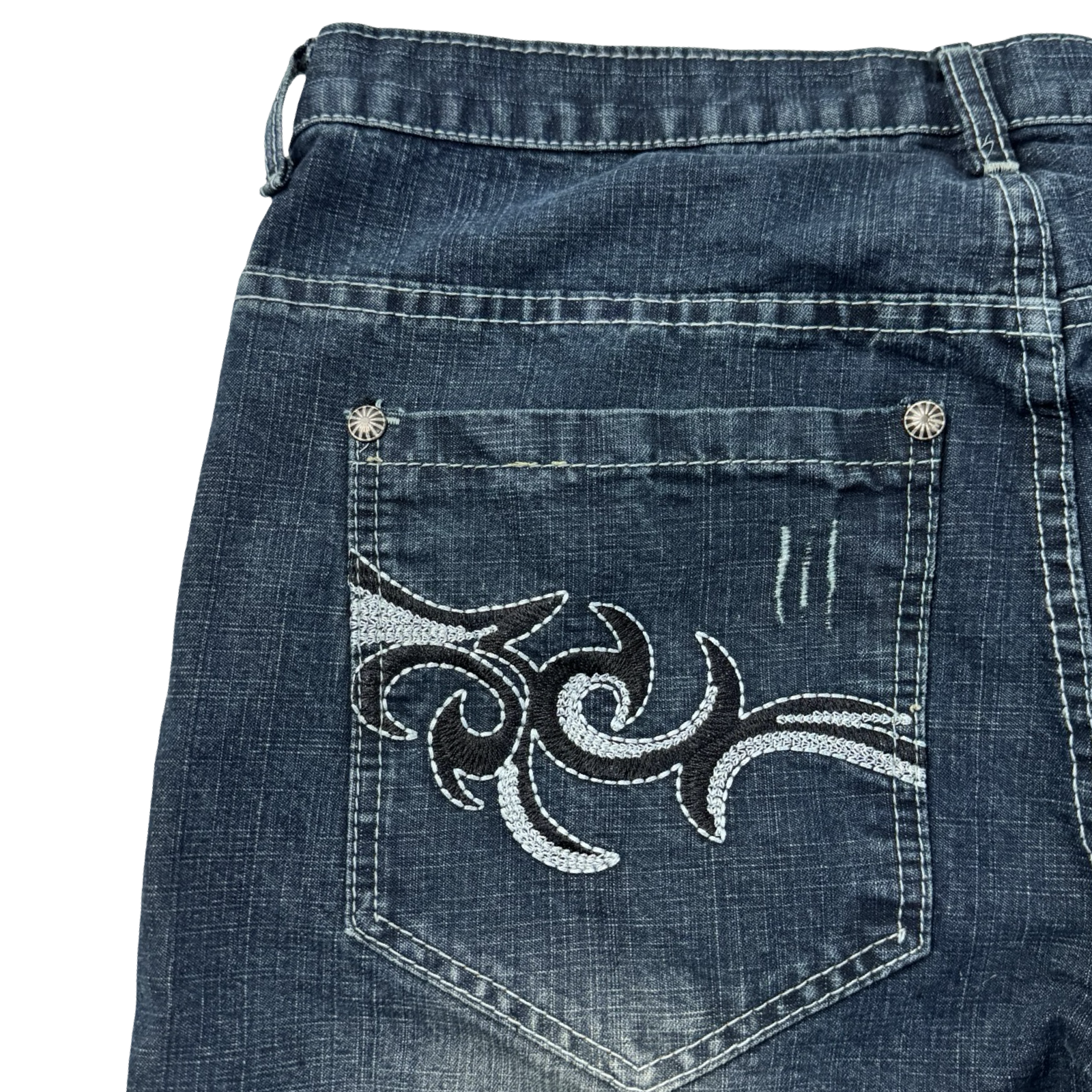 Vintage Y2K Reventon Denim Shorts Dark Wash