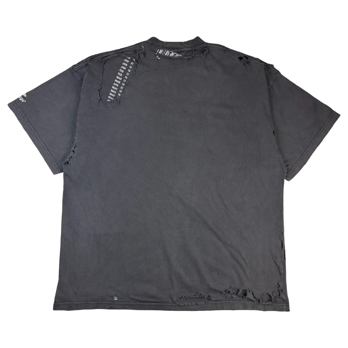 Balenciaga Speedhunters Distressed Oversized T-Shirt Dark Charcoal