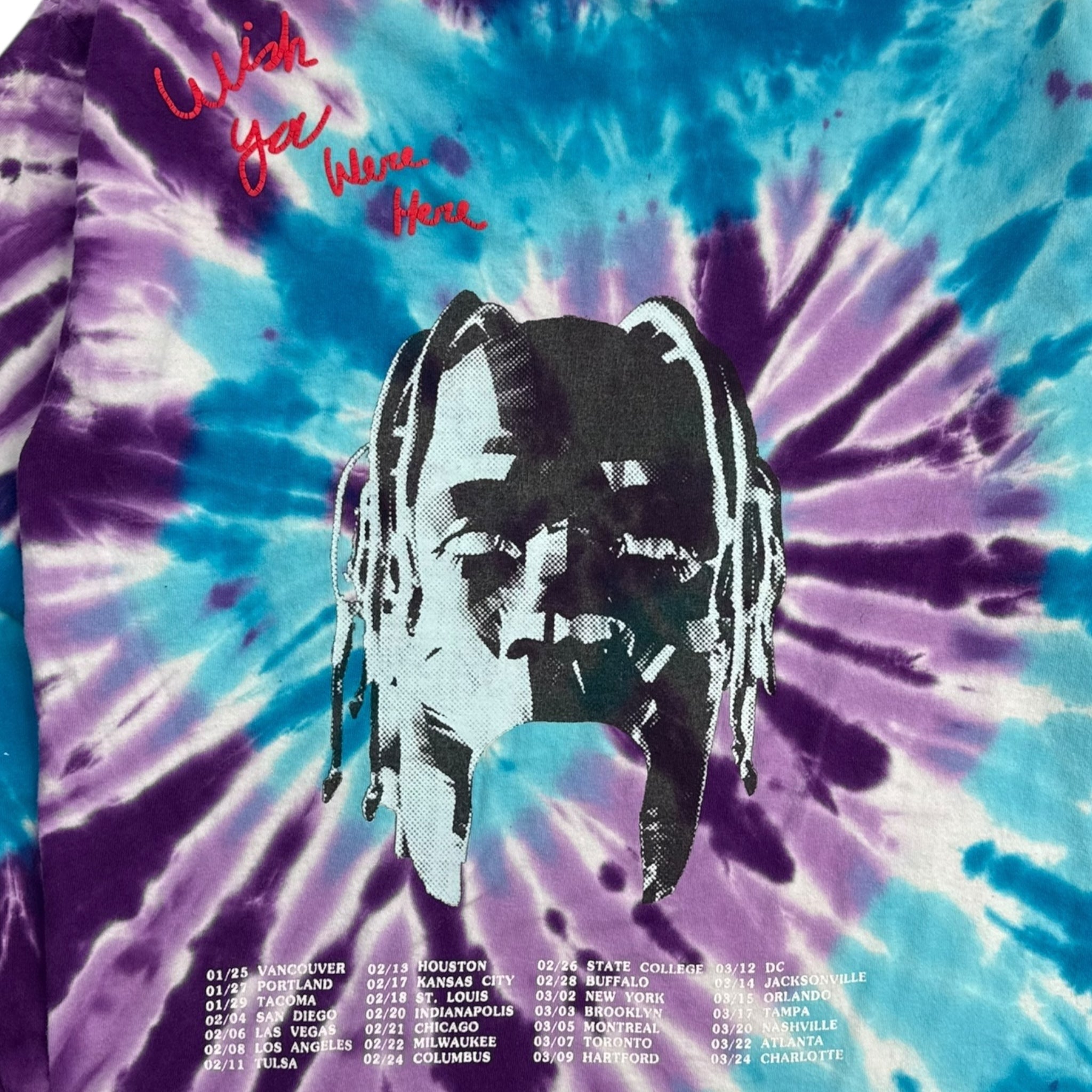 Astroworld Wish You Were Here Tie Dye LS T-Shirt