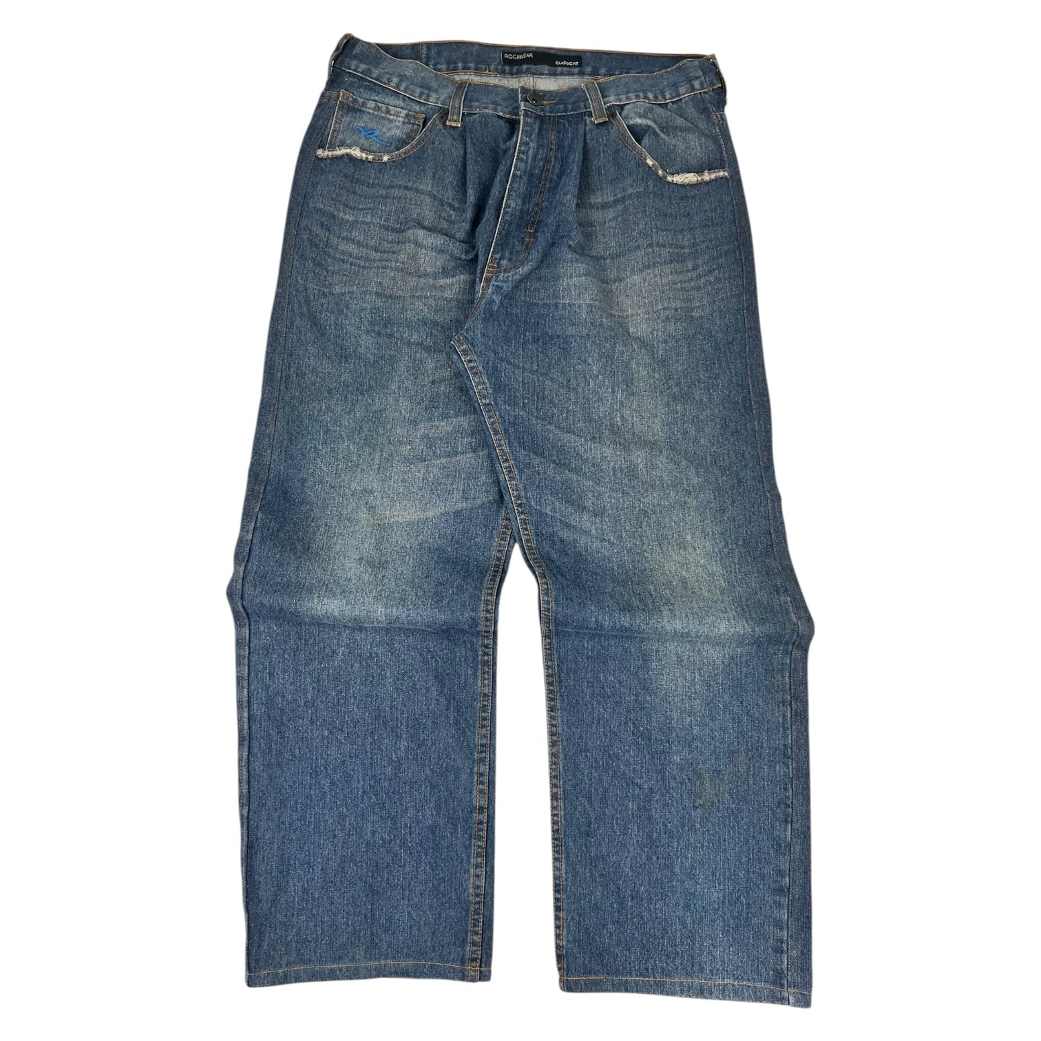 Rocawear Classic Fit Straight Leg Jeans Medium Blue Wash