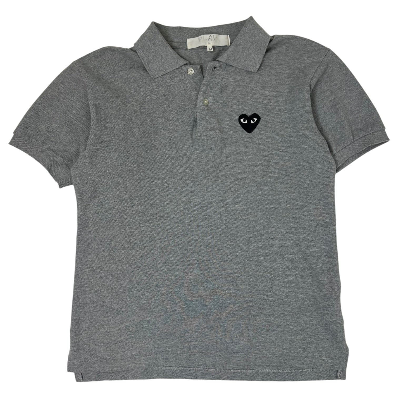 Comme Des Garçon PLAY Polo T-Shirt Grey