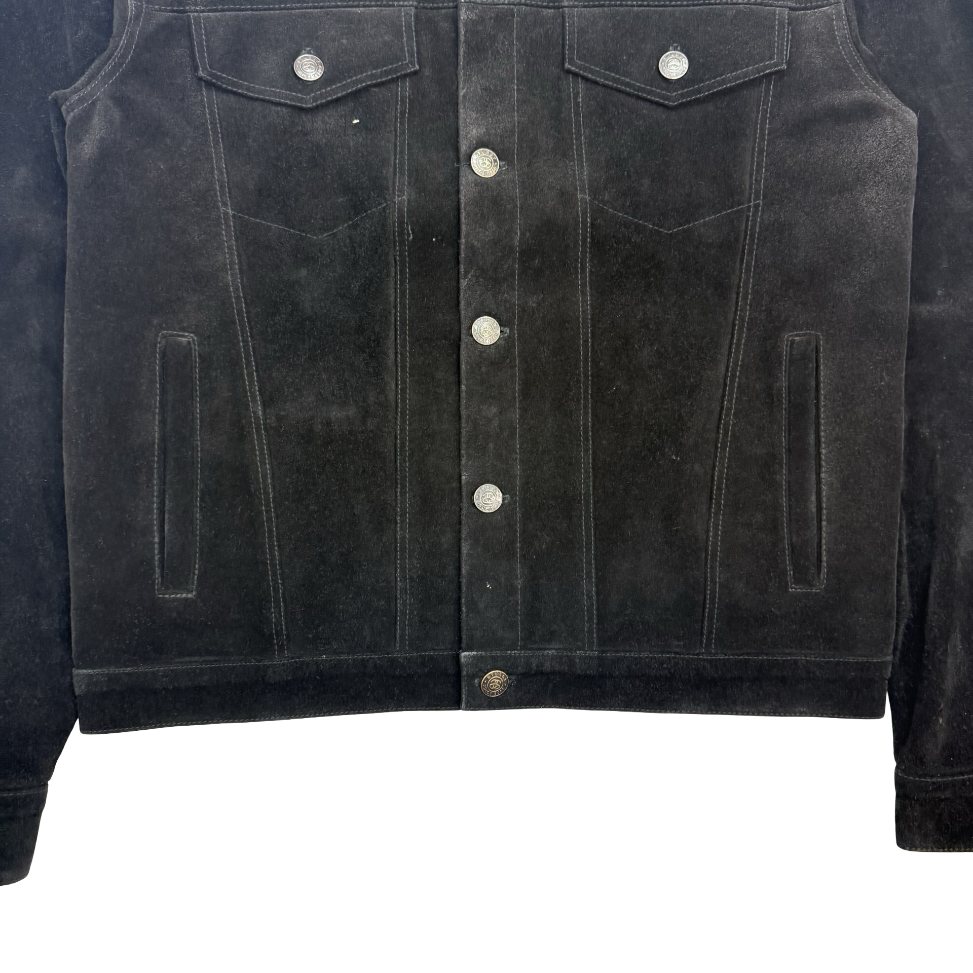 Stussy Suede Trucker Jacket Black