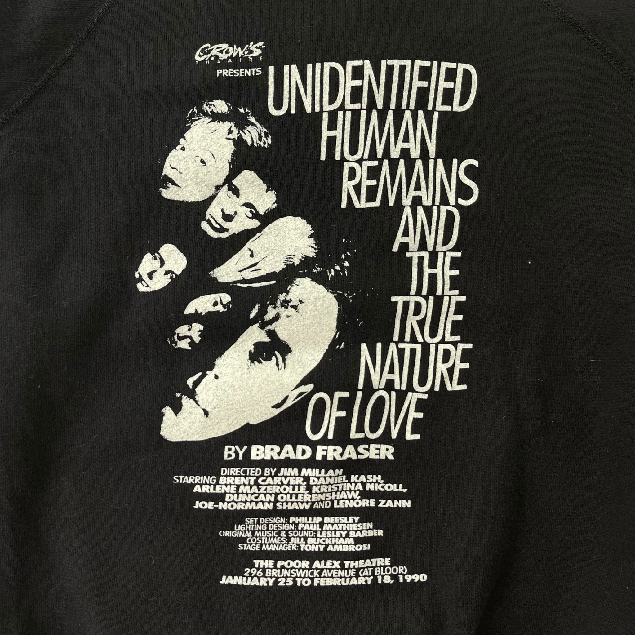 Vintage Crow’s Theatre Unidentified Human Remains and The Nature of Love Black Crewneck