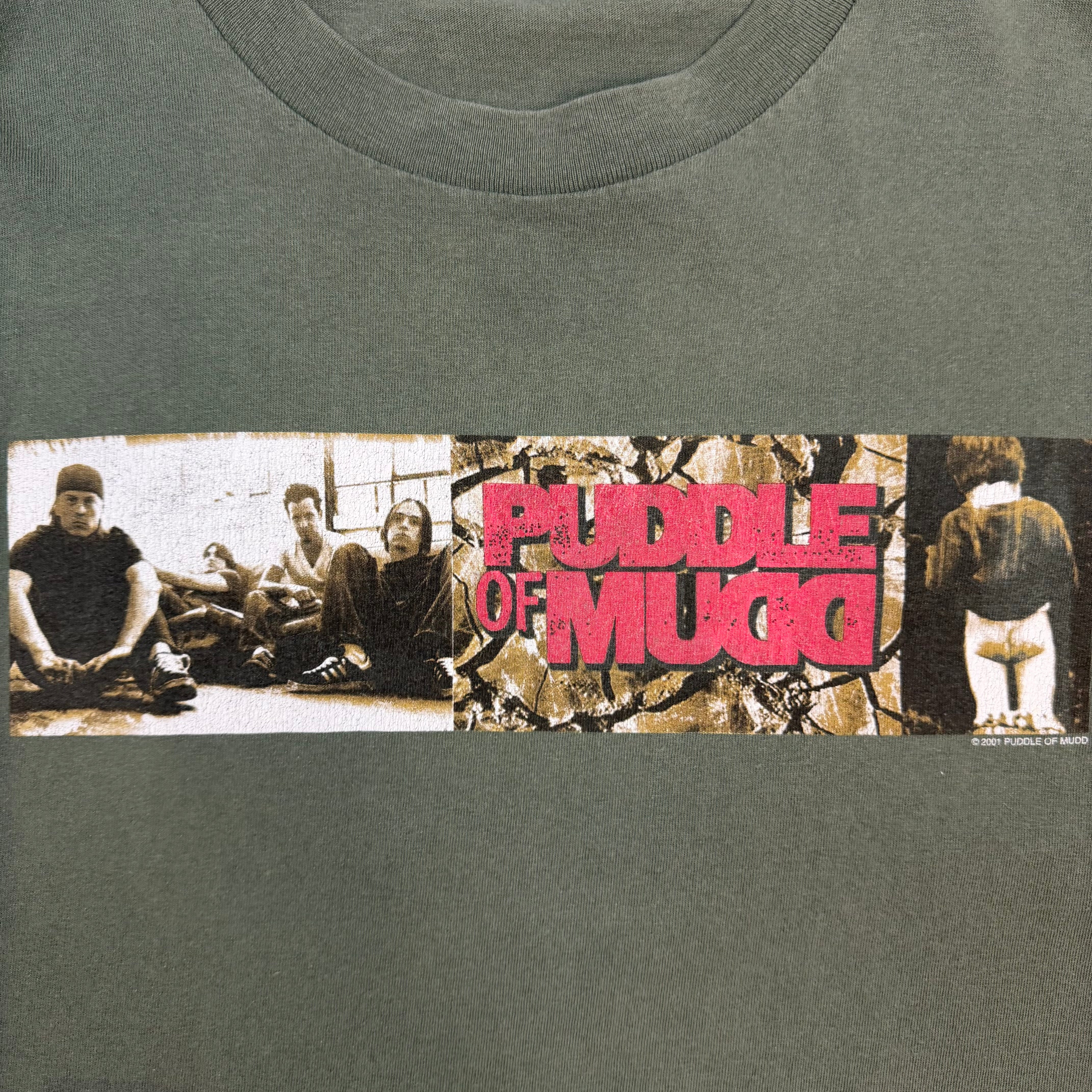 2001 Puddle Of Mudd Tour Tee Green