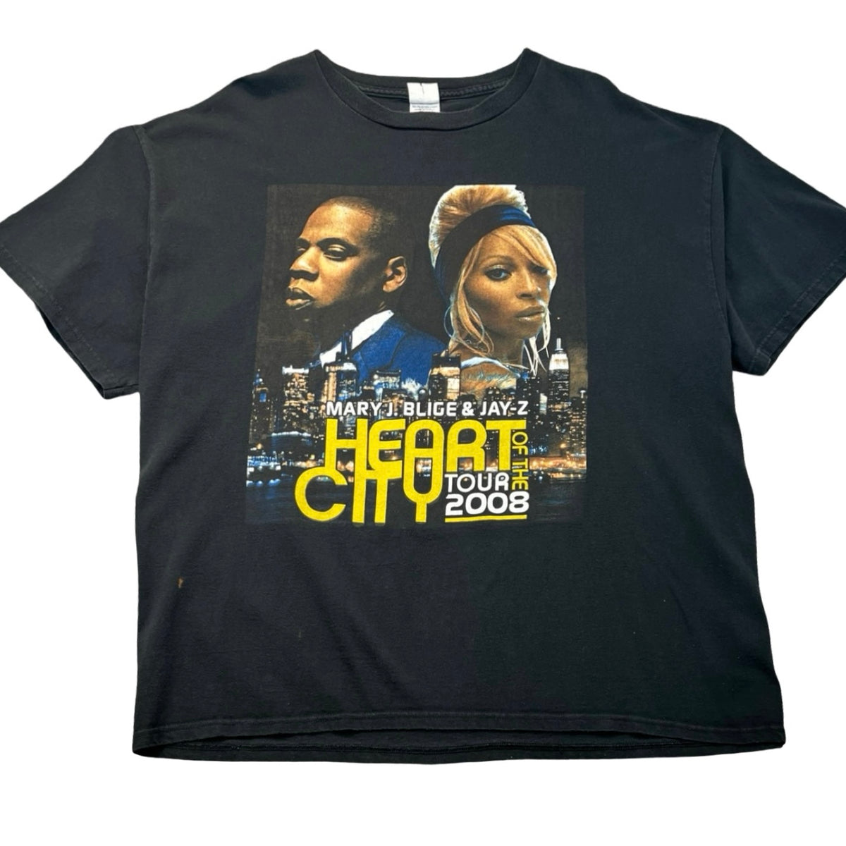 Vintage 2008 Mary J Blige & Jay Z “Heart of The City” Tour Tee Black