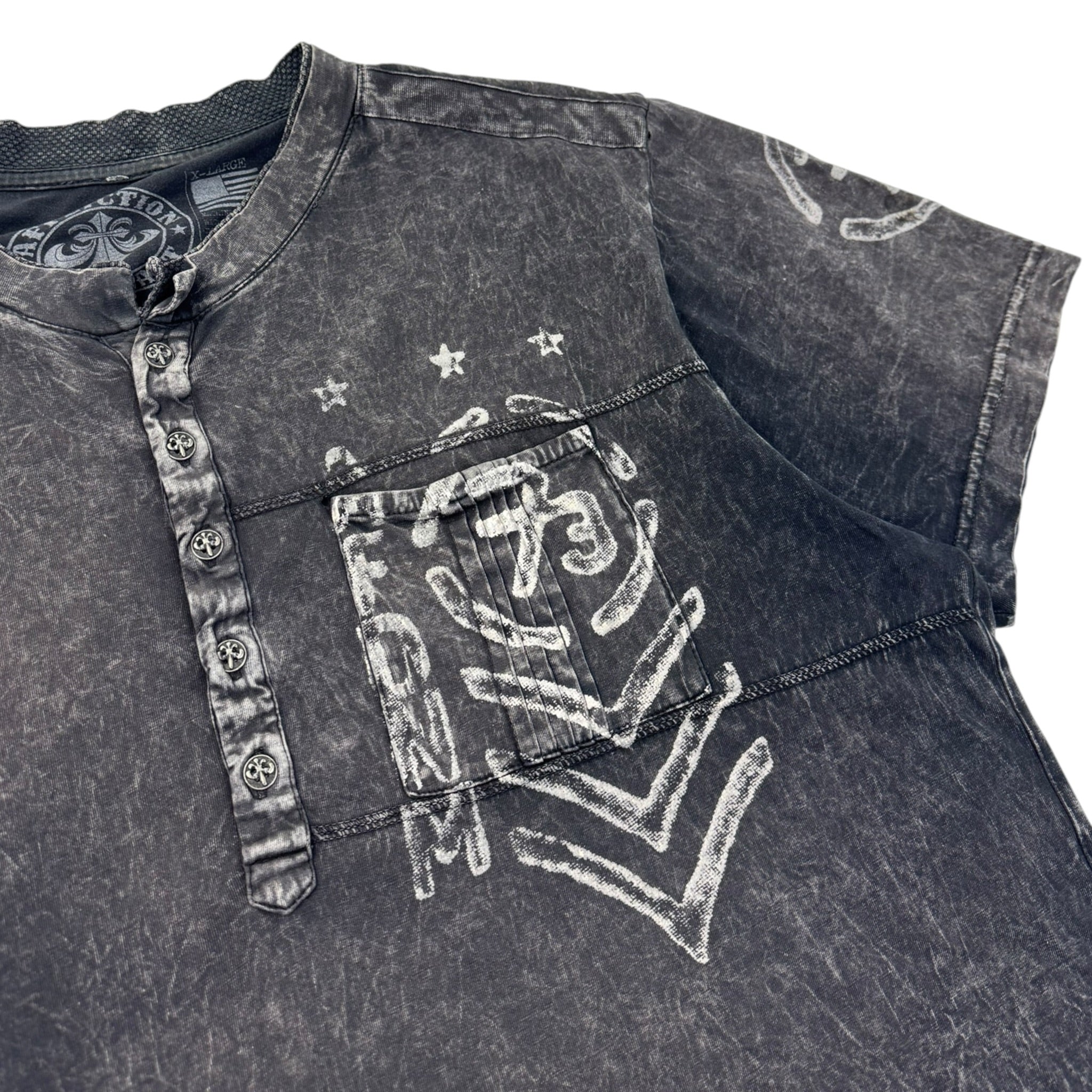 Vintage Y2K Affliction Henley Button Shirt