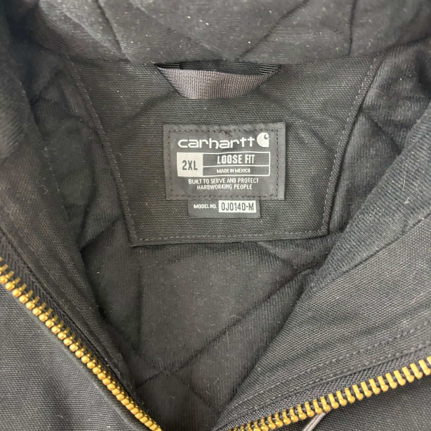 Vintage Carhartt Active Hooded Quilt-Lined Jacket Black