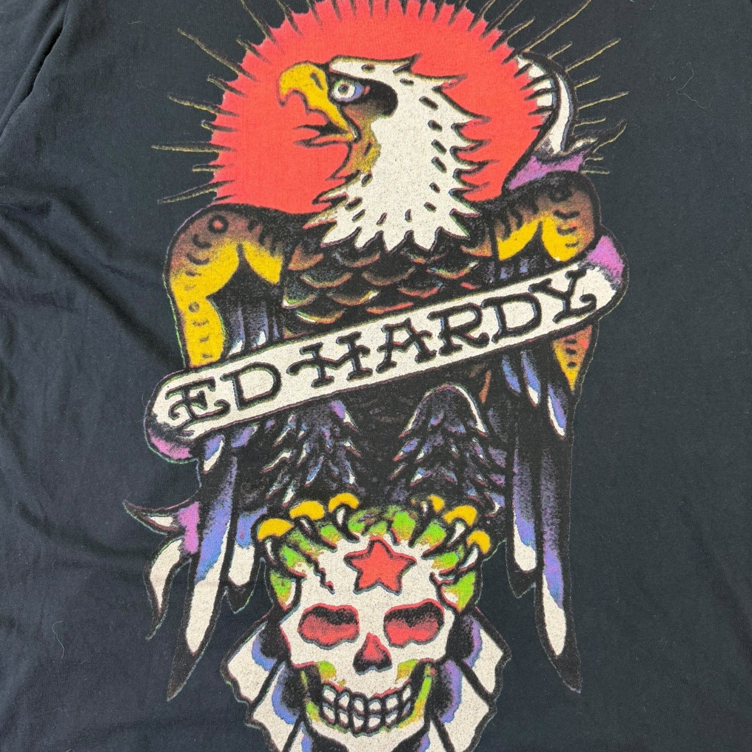 Vintage Ed Hardy Eagle And Skull Black