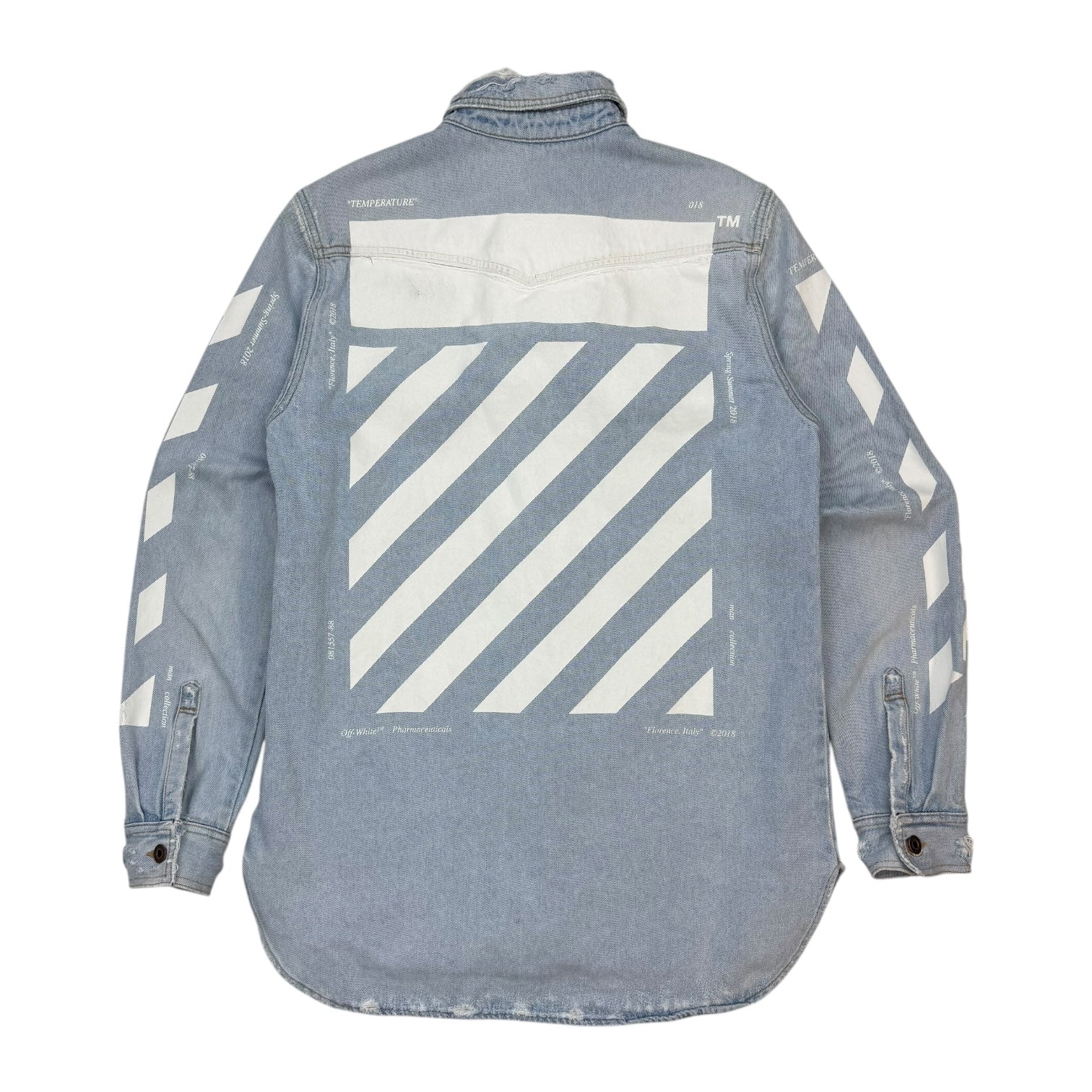 Off-White Temperature Button Up Shirt Light Blue