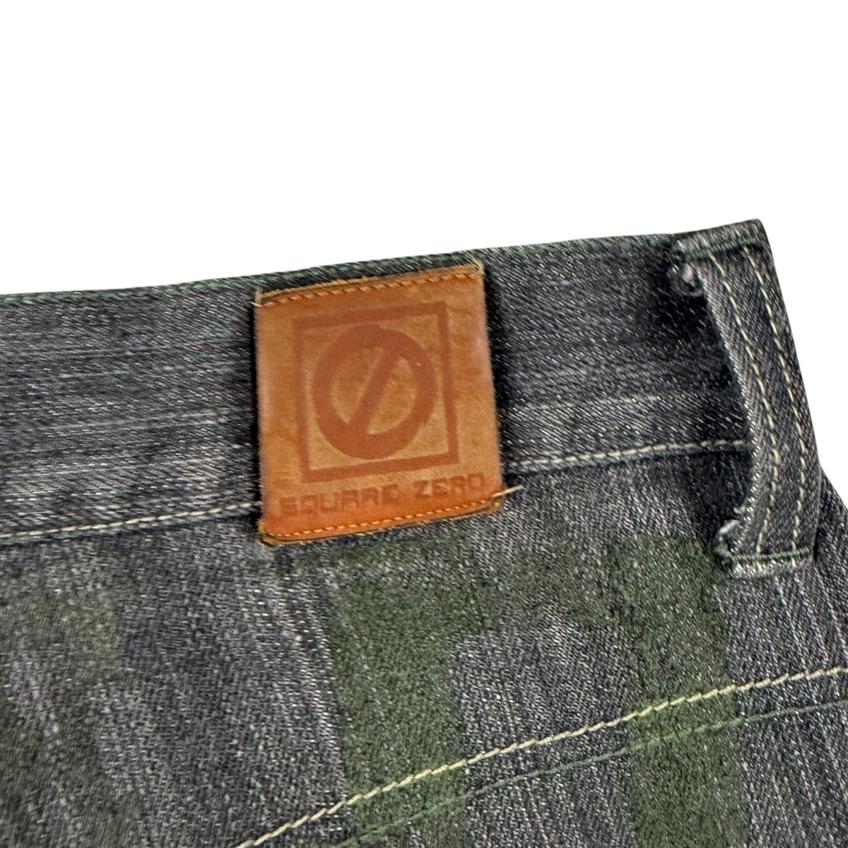 Vintage Square Zero Pattern Pocket Pants Grey