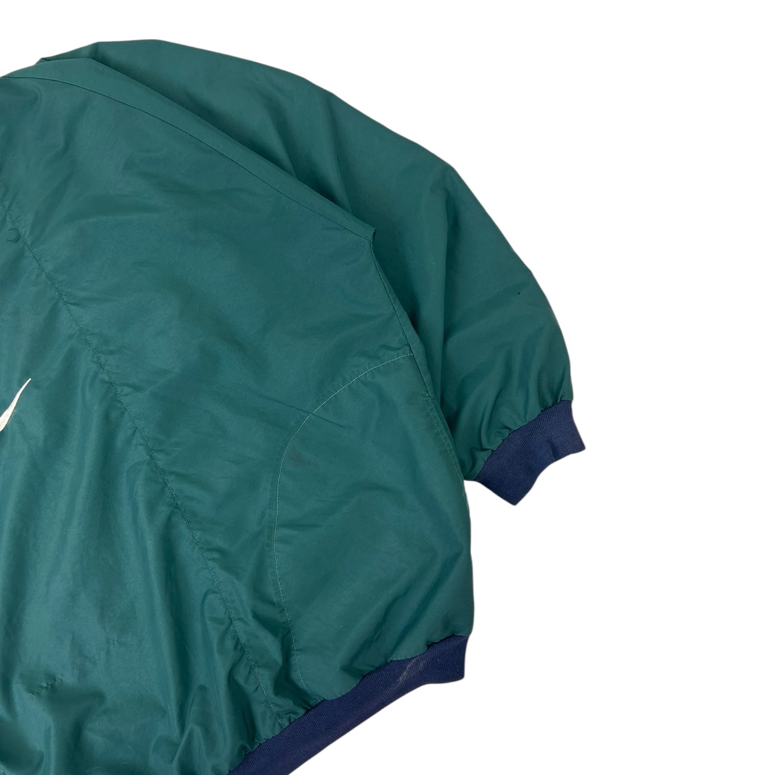 Vintage Nike Centre Swoosh V-Neck Long Sleeve Windbreaker Green