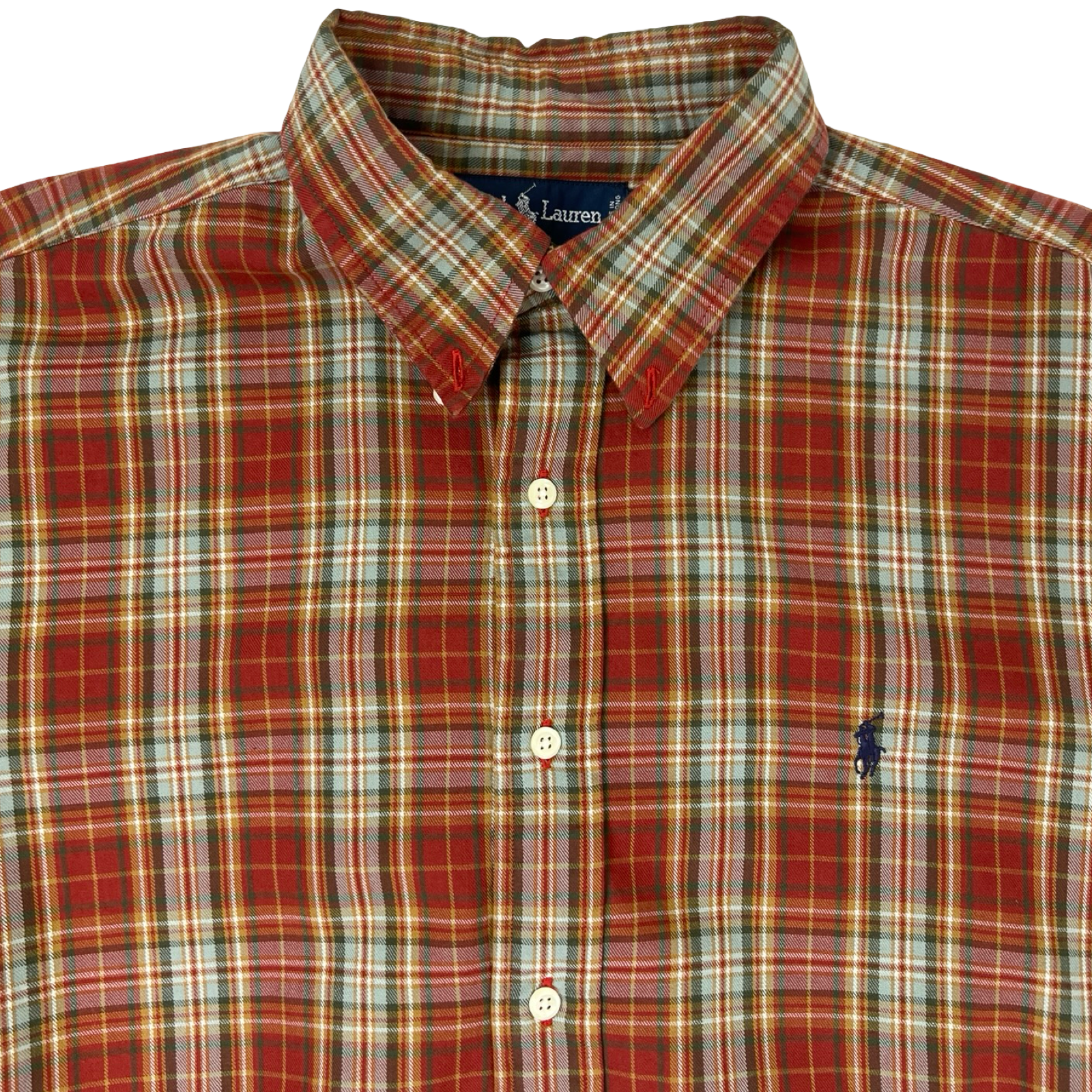 Vintage Polo Ralph Lauren Plaid Button Up Brown