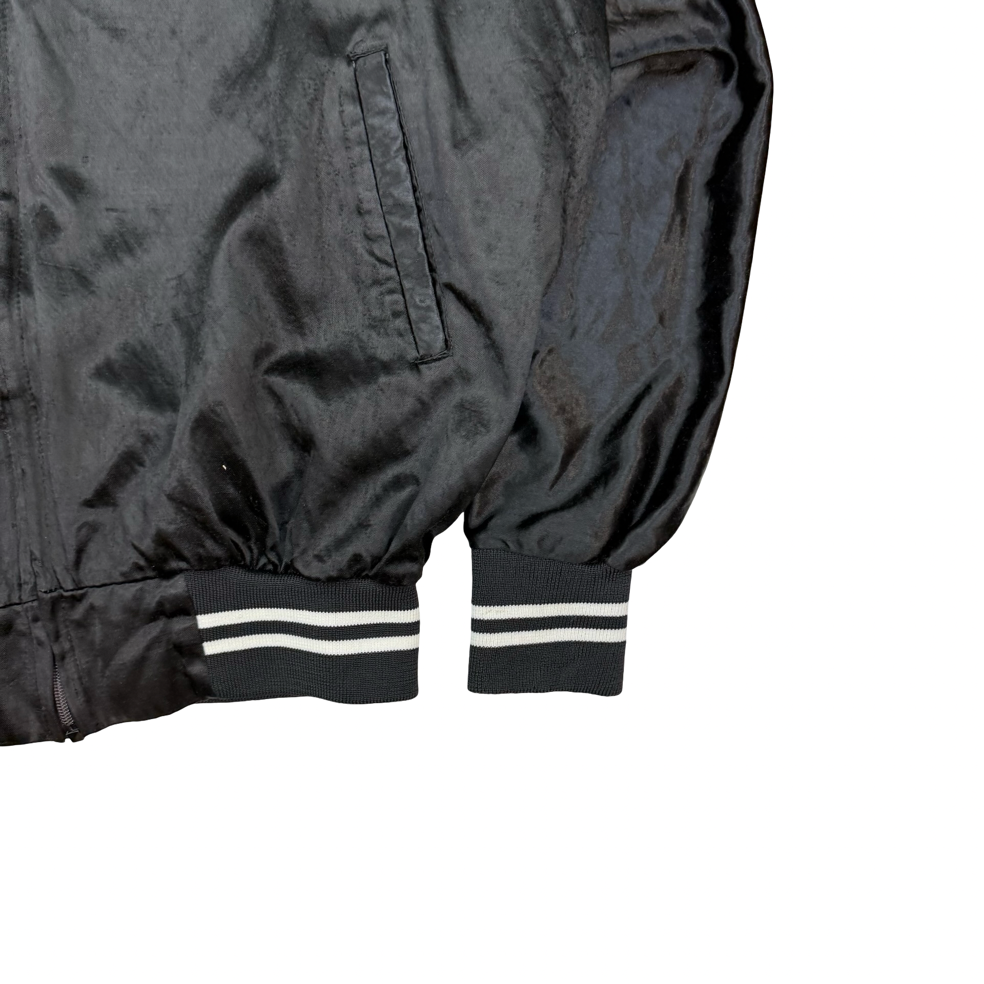 Vintage Harley Davidson Satin Bomber Jacket Black