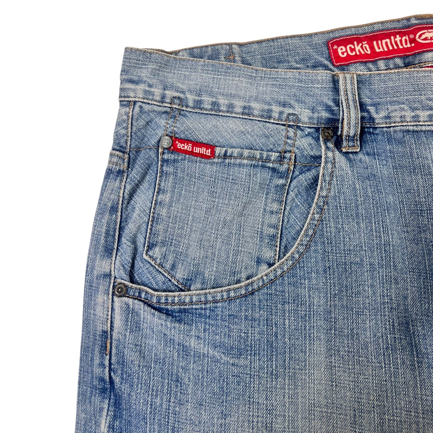 Ecko Unltd Baggy Light Wash Denim Jean Shorts