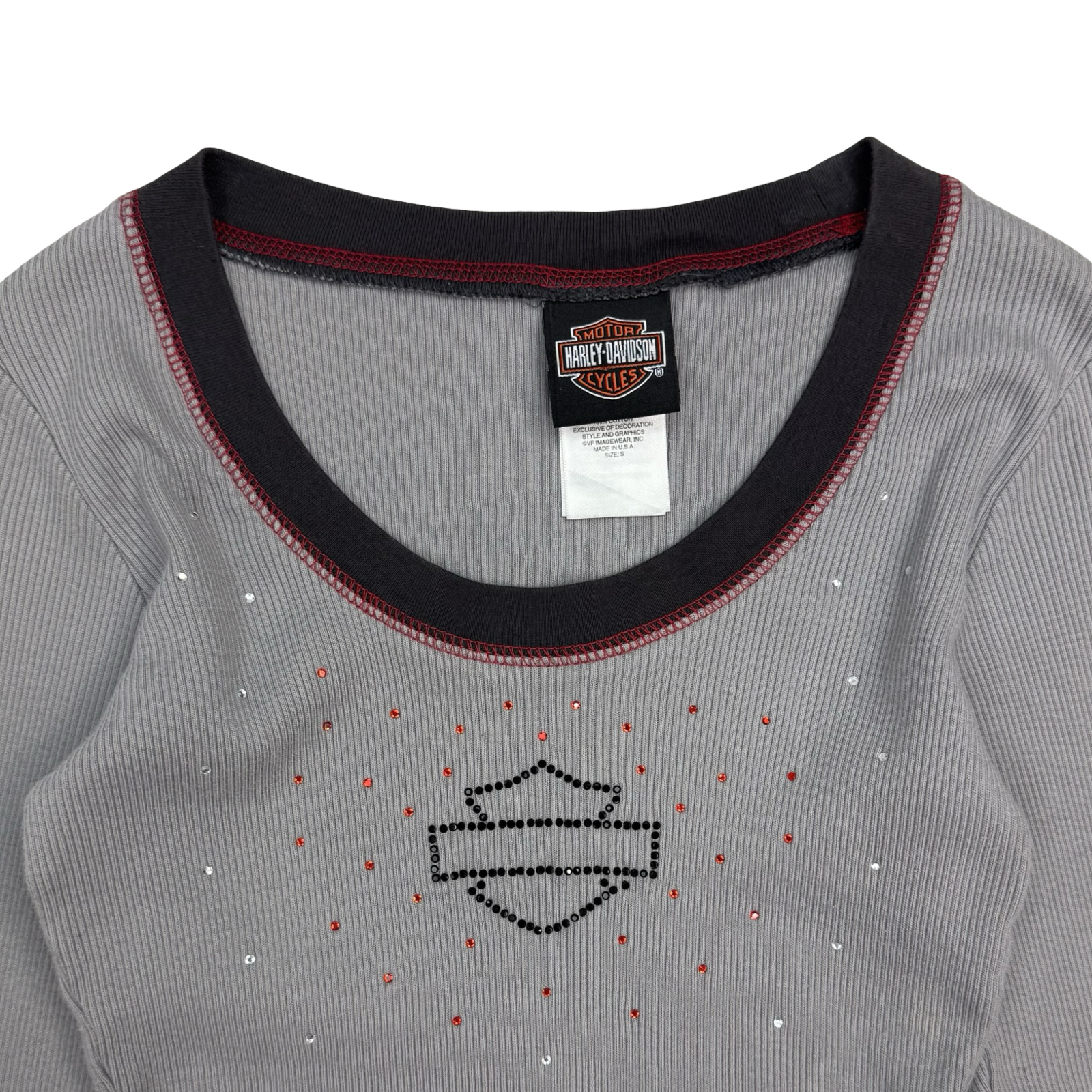 (W) Vintage Harley Davidson Of Panama L/S Tee Grey