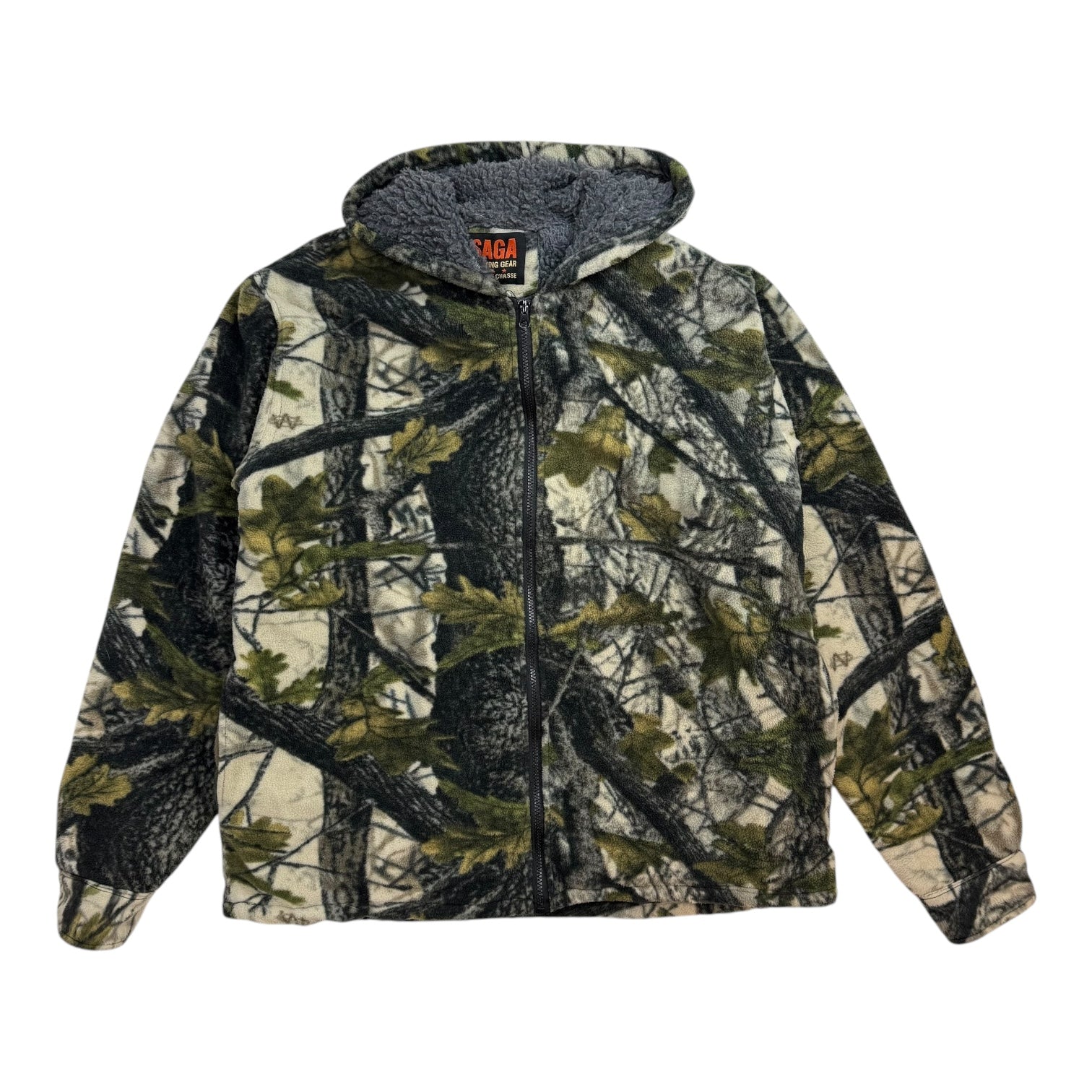 Vintage Camo Fleeced Zip Up Hoodie