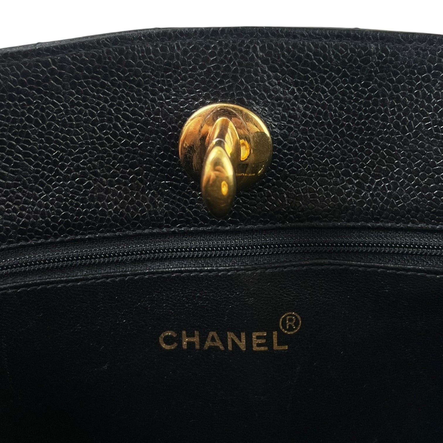 1994 Chanel Quilted Caviar Leather Tote Bag