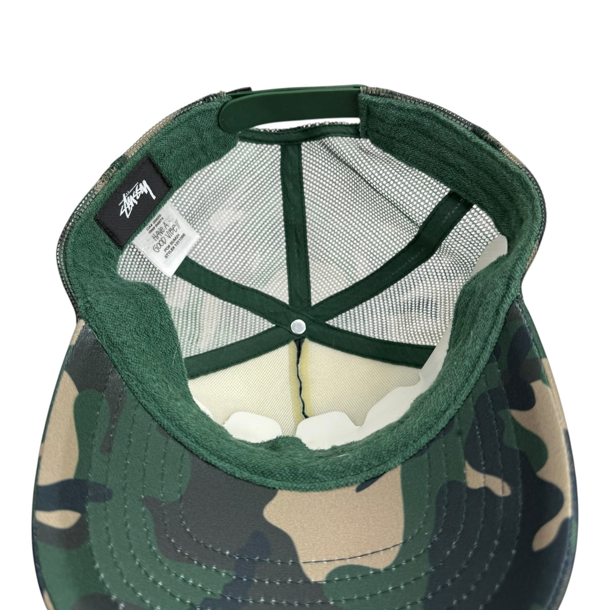 Stussy Mesh Trucker Big Basic Hat Woodland Camo