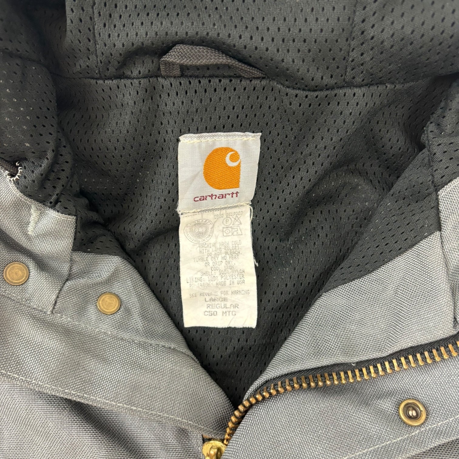 Vintage Carhartt Extreme Mesh-Lined Parka Metal Grey