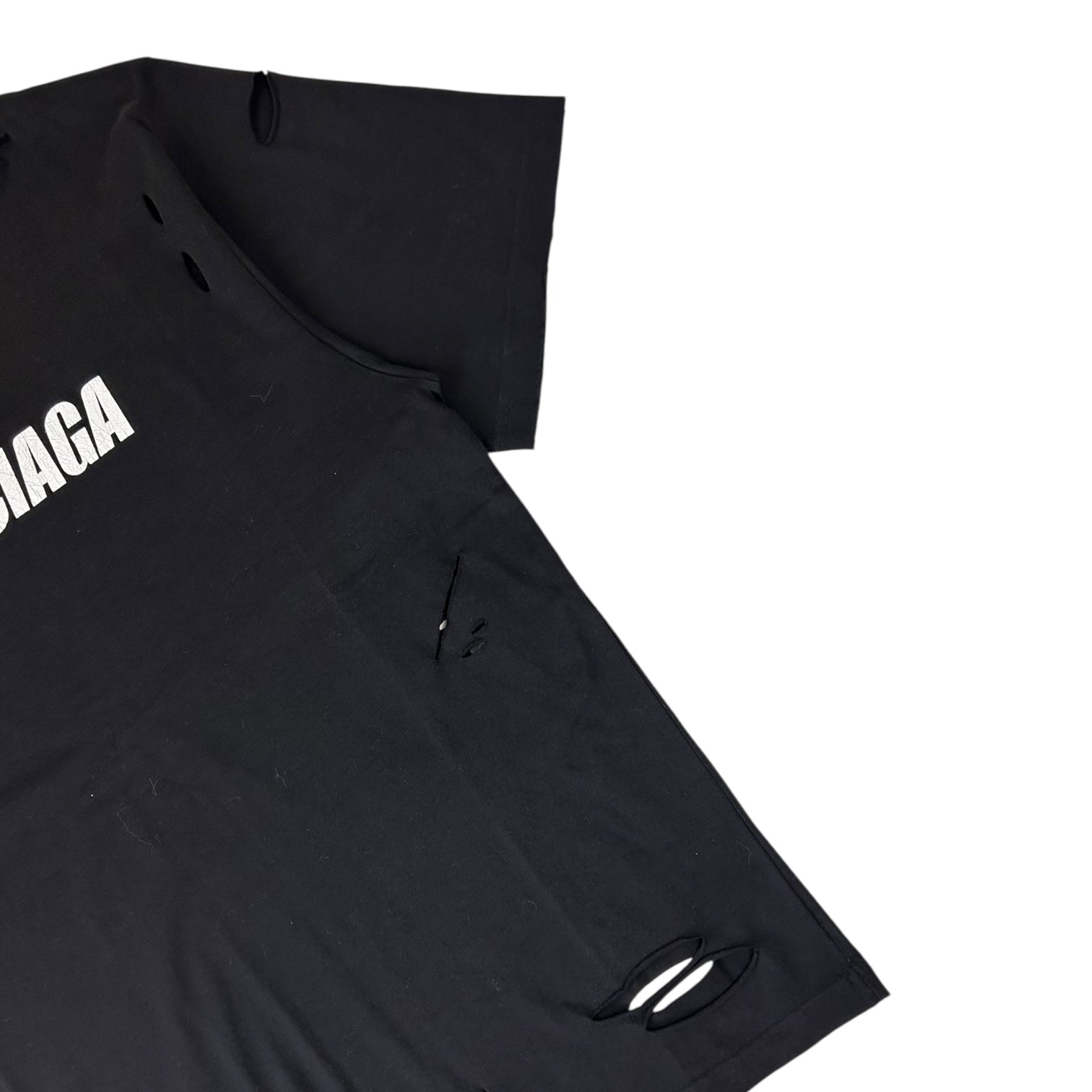 Balenciaga Destroyed T-Shirt Black