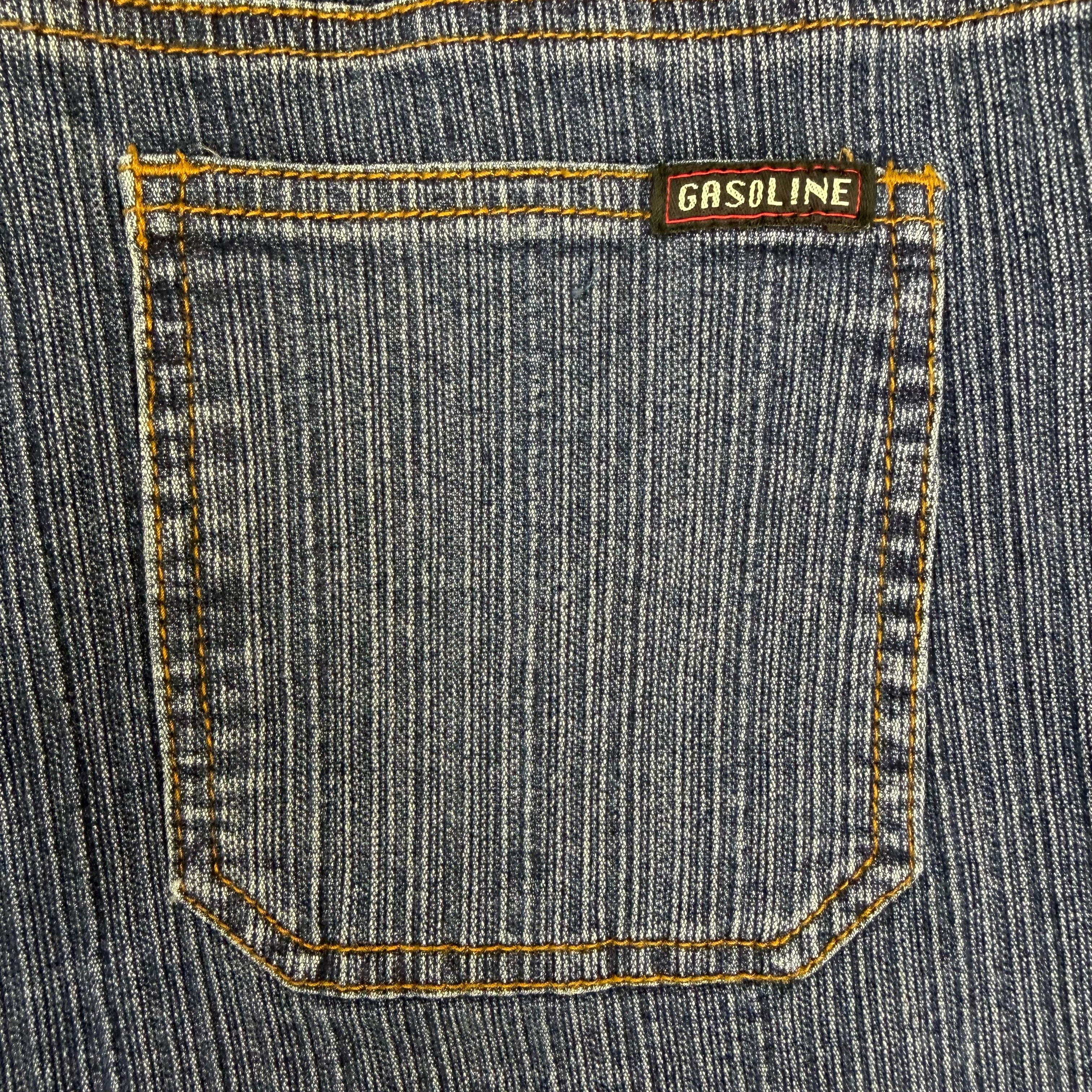 (W) Vintage Gasoline Medium Wash Utility Jeans Blue