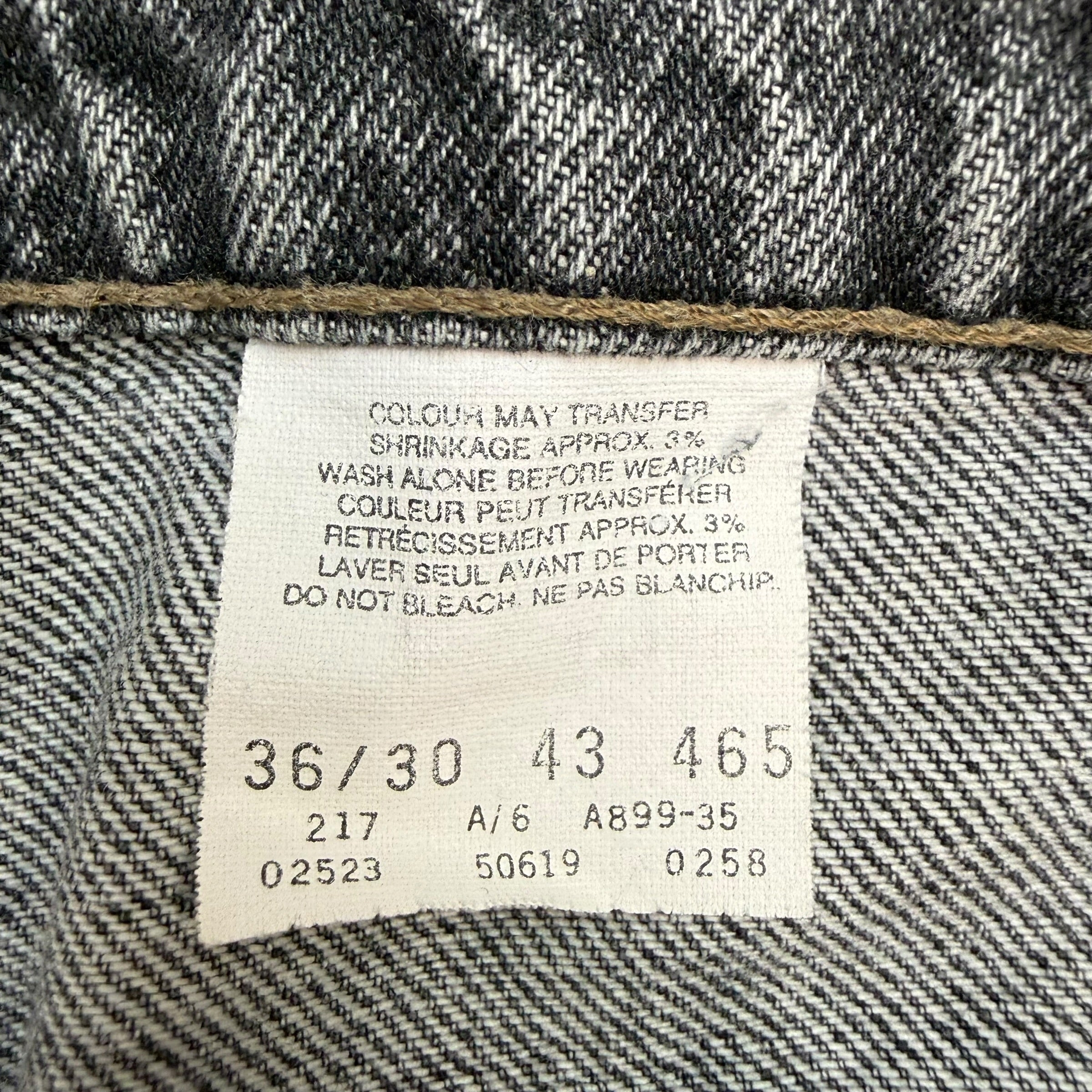 Vintage Levi’s Orange Tab Denim Pants Black