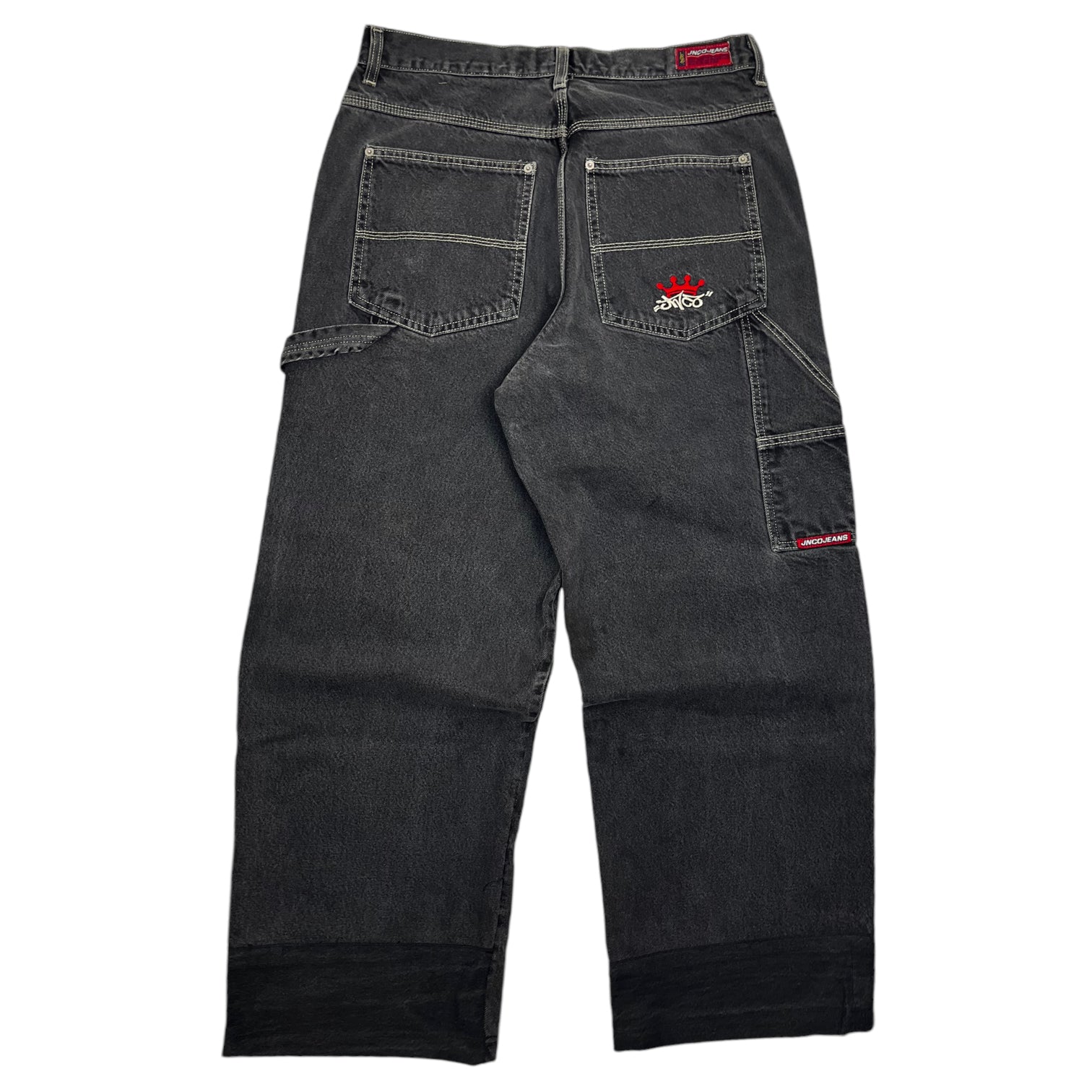 Vintage Y2K JNCO Red Crown Jeans Black