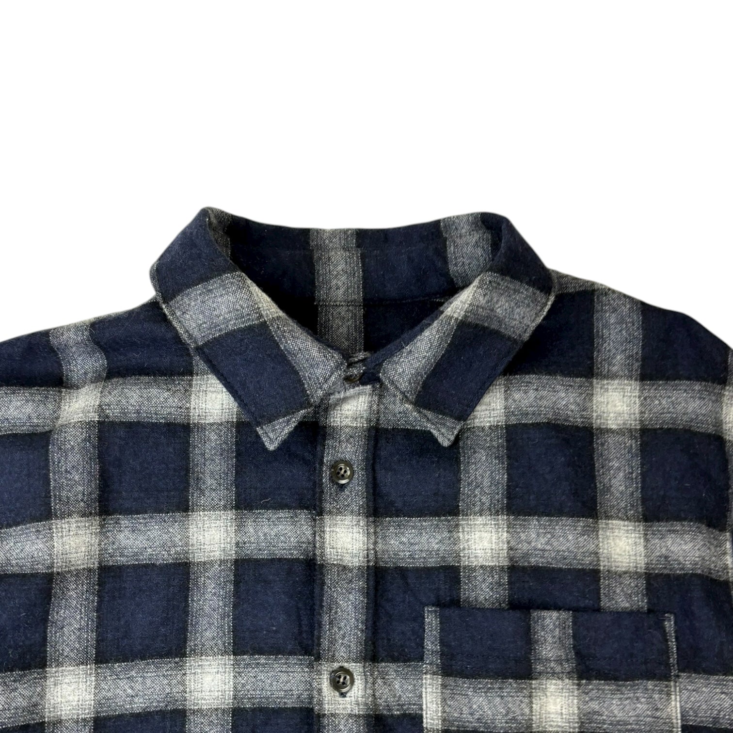 A.P.C. Trek Wool Plaid Overshirt Navy