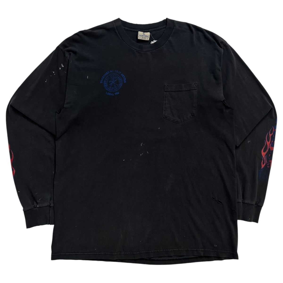 Vintage Local 105 Southern Cali Sheet Metal Workers Long Sleeve T-Shirt Black