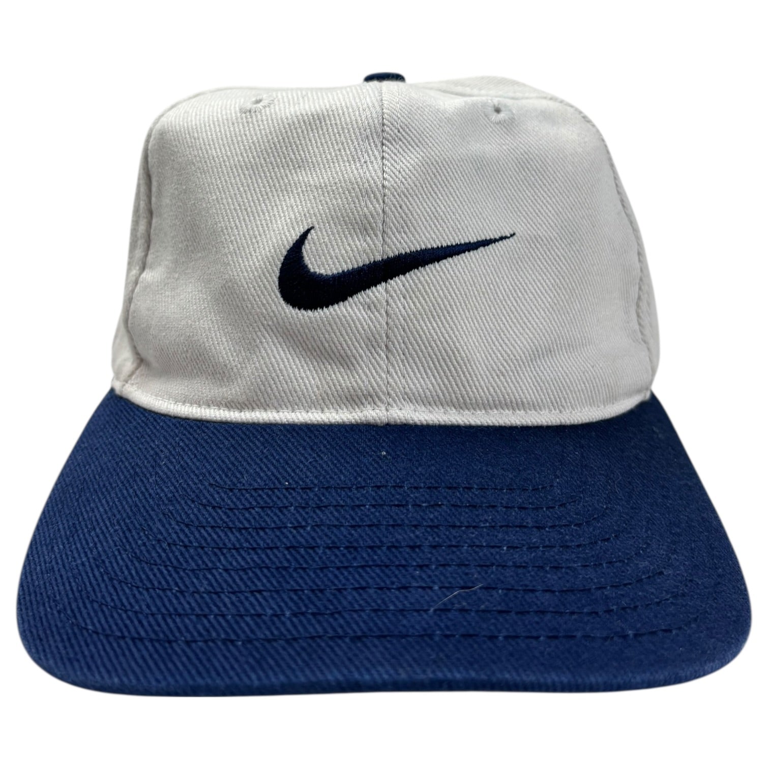 Vintage 90s Nike Big Swoosh Hat White/Blue