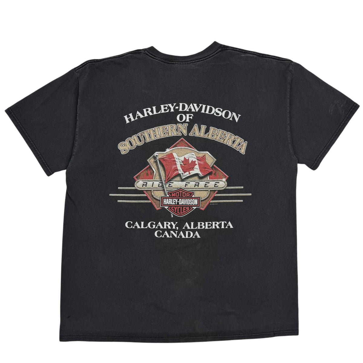 2003 Harley Davidson “Live To Ride” Eagle Flag Tee Black