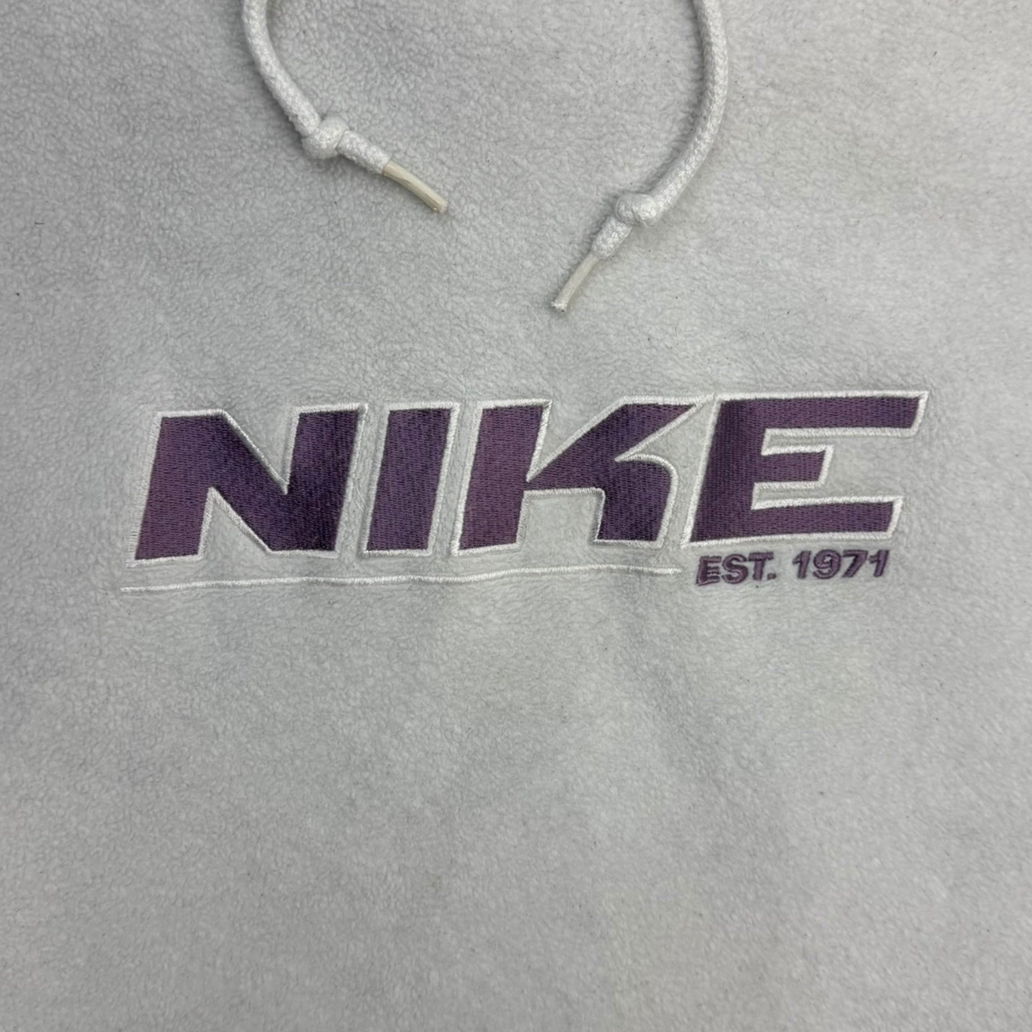 Vintage Nike Spellout Fleece Hoodie White