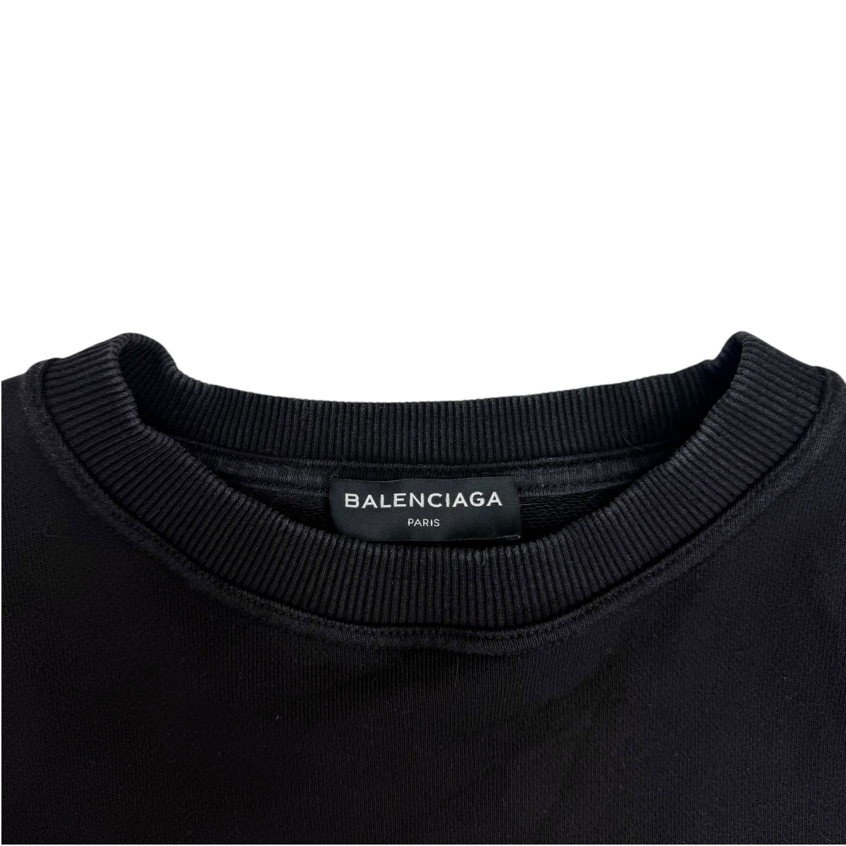 FW17 Balenciaga Homme Embroidered Crewneck Sweatshirt Black