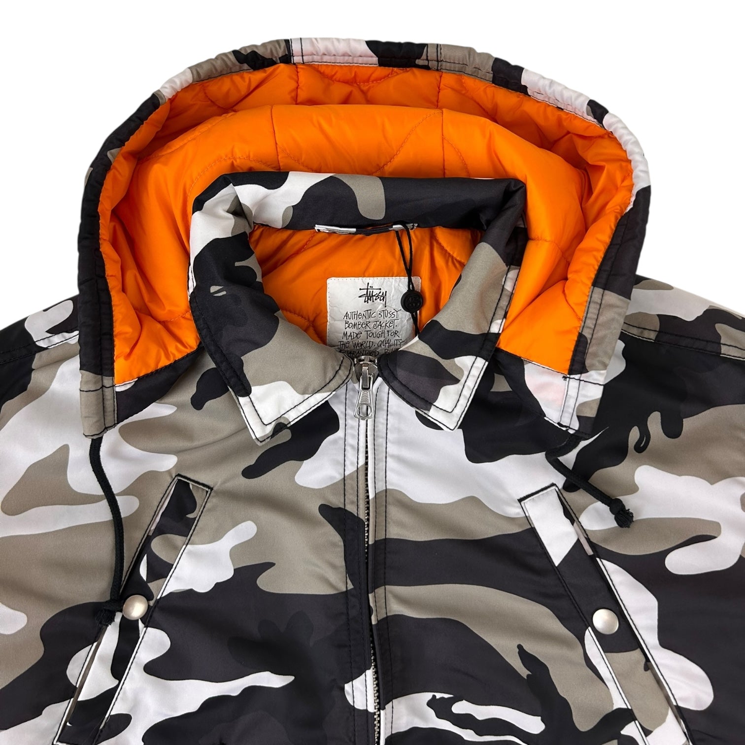 Stussy Flight Bomber Hooded Jacket Snow Camo