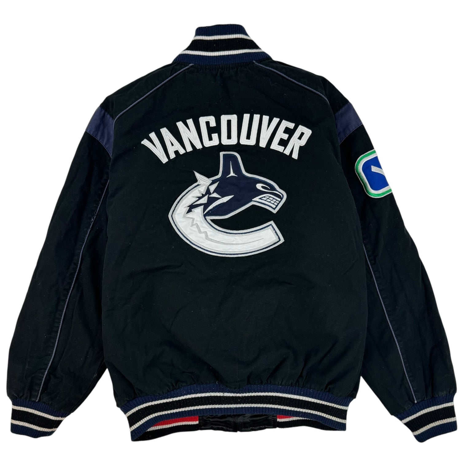 Vintage Reversible Vancouver Canucks Logo Varsity Jacket Black