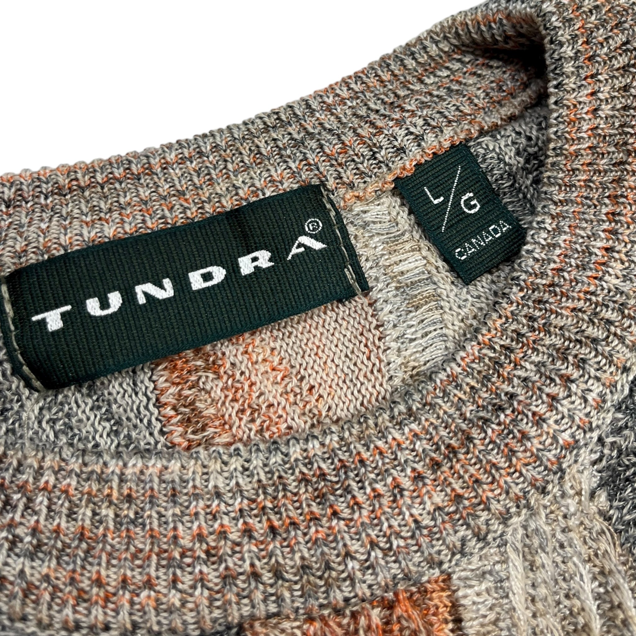 Vintage Tundra Textured Wavy Knit Orange/Grey