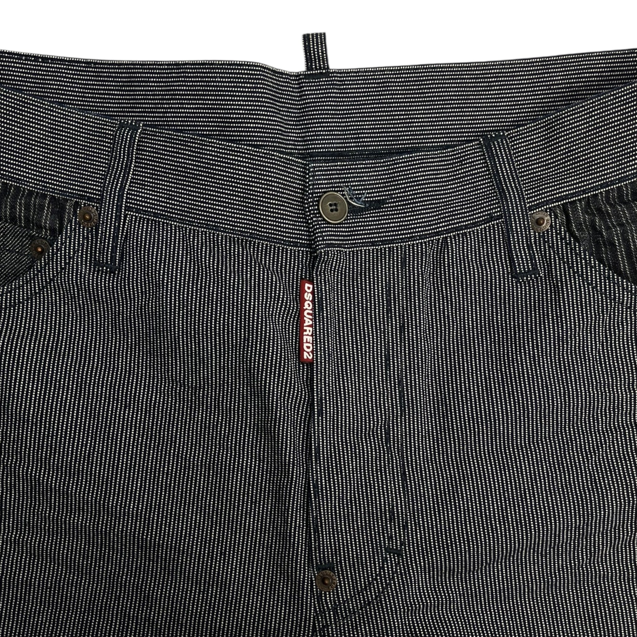 Y2K Dsquared Pinstriped Cuffed Trouser Blue