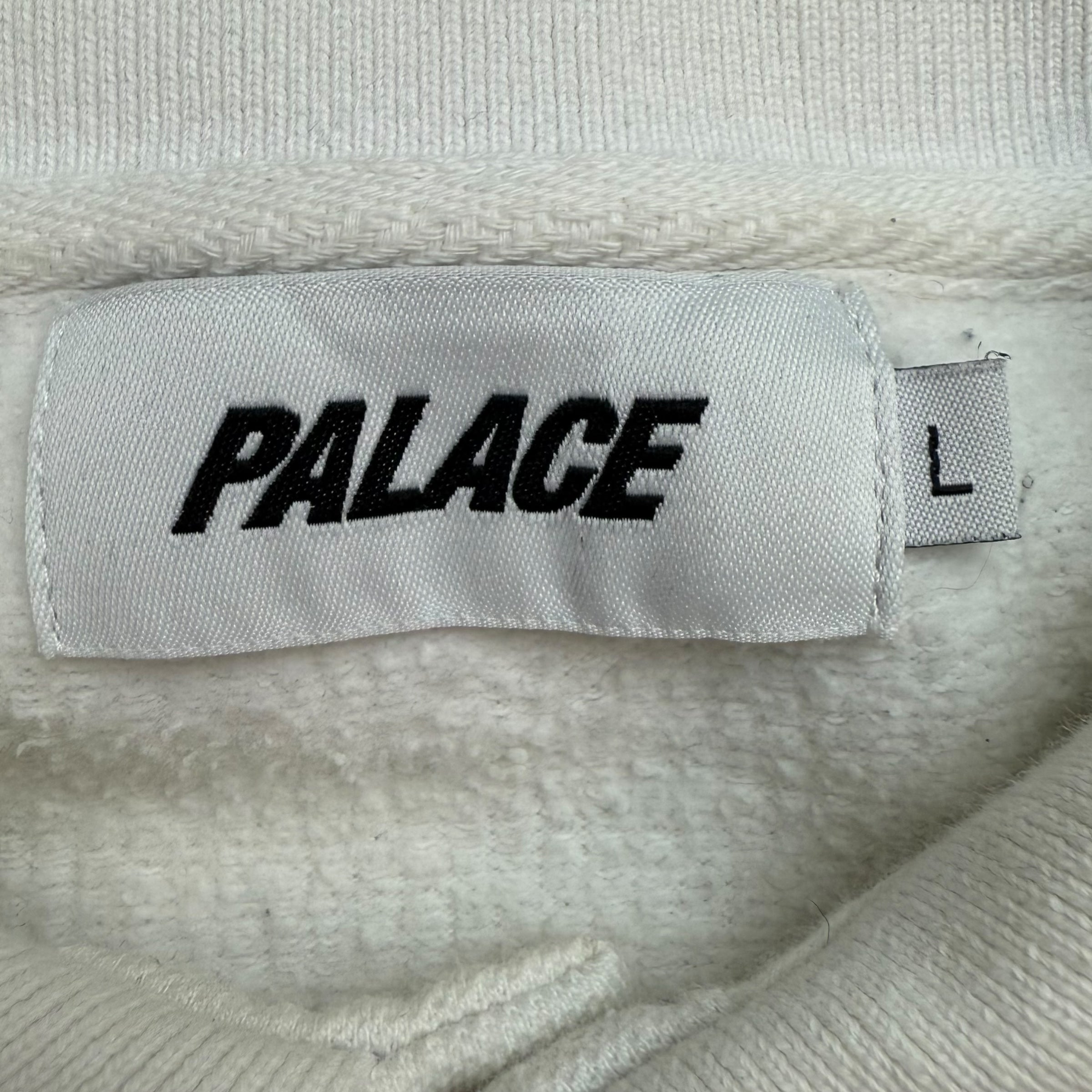 Palace 1/4 Button L/S Polo White