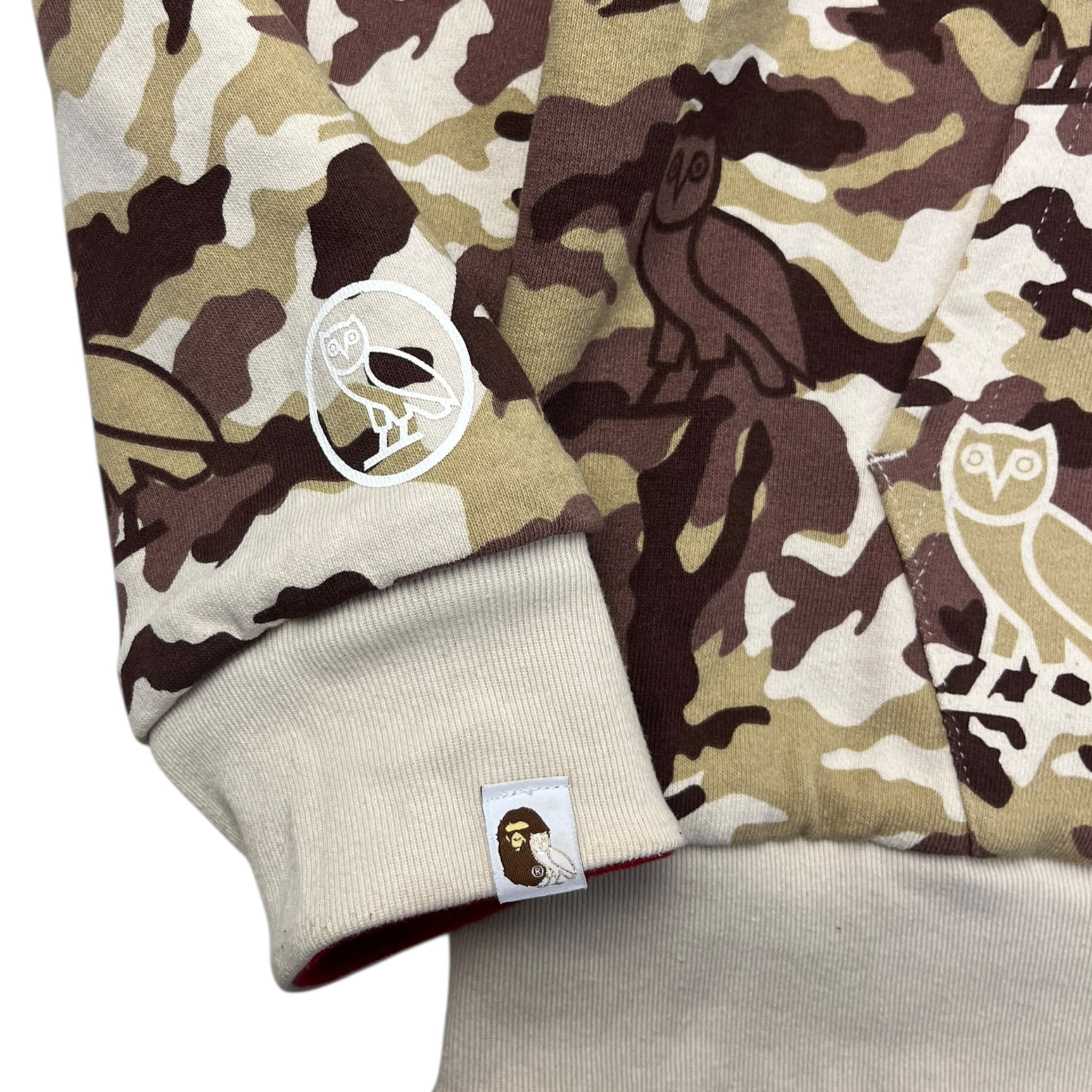 A Bathing Ape X OVO Woodland Camo Shark Reversible Full Zip Hoodie