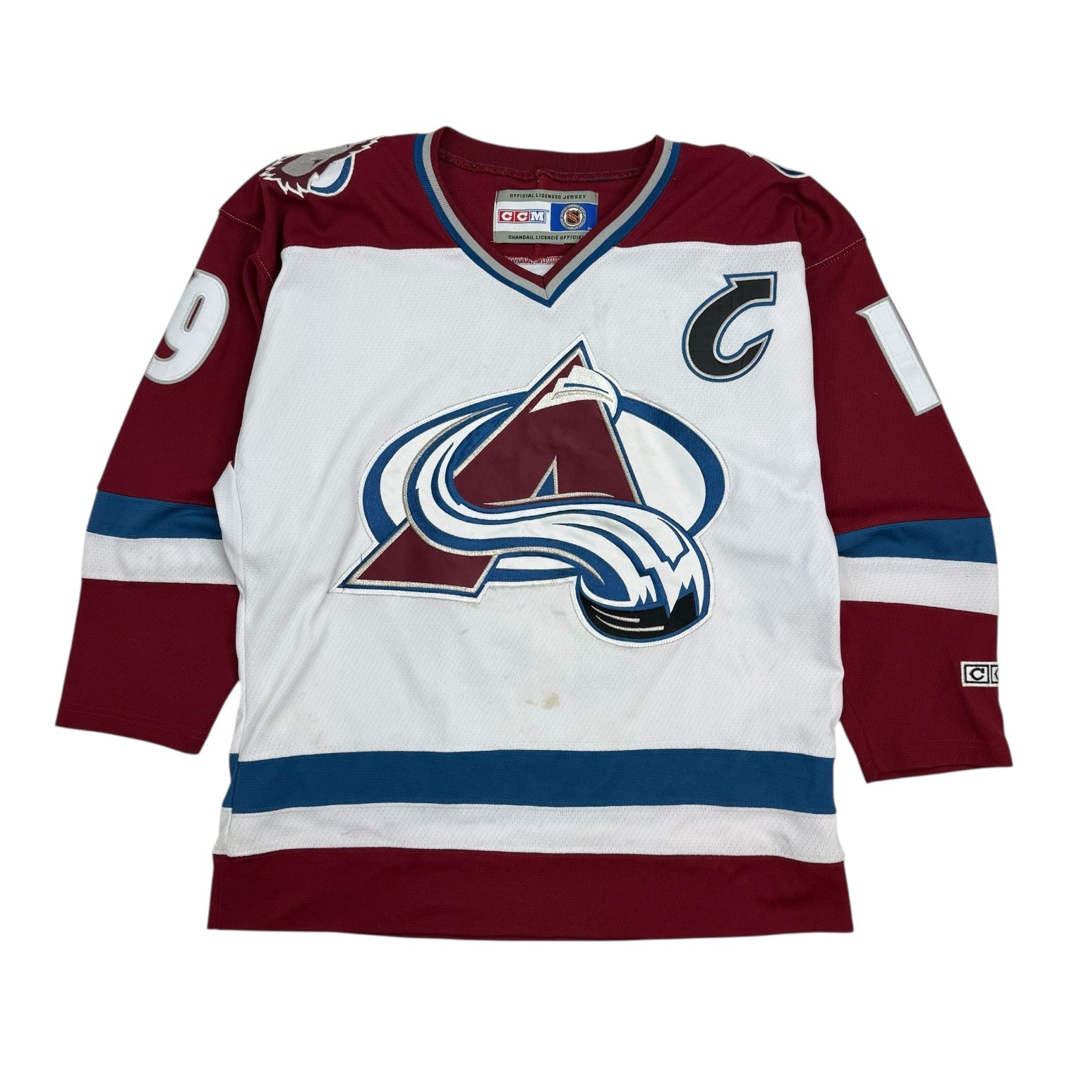 Vintage CCM Colorado Avalanche Joe Sakic Away Jersey White
